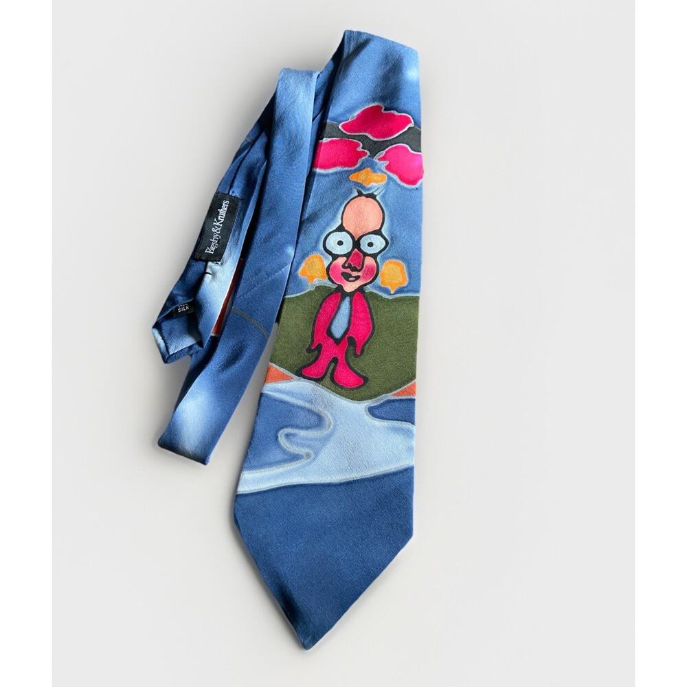 Bigsby Kruthers Hand Painted Marc Hauser Silk Tie Men’s Vintage